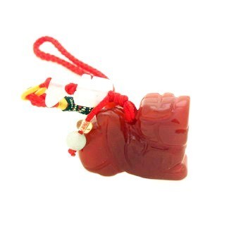 Pi Yao Tassel for Wealth and Protection - Red Jade