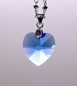 Aquamarine Heart-Shape Crystal Pendant for Healing Energies