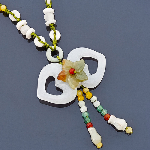 The Double Heart-Shape Jade Necklace