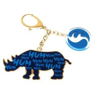 Blue Rhinoceros with Hum Keychain