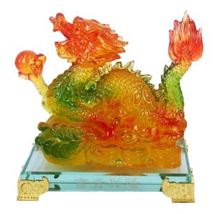 Auspicious Dragon Grasping a Pearl with Stand