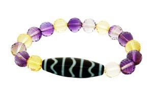 Fortune Wave Dzi with Ametrine Beads Bracelet