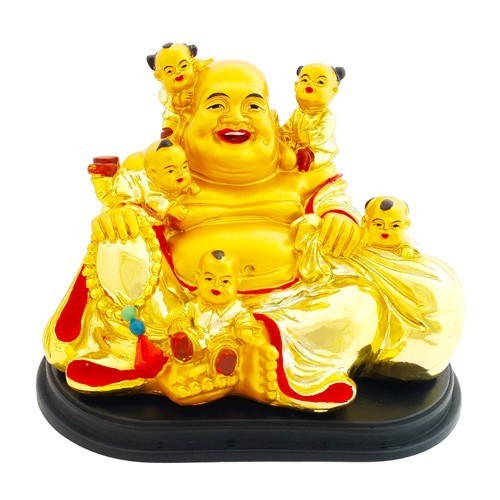 The Golden Laughing Buddha With Children