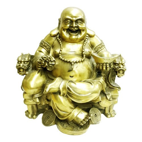 Bronze Laughing Buddha of Wealth and Success