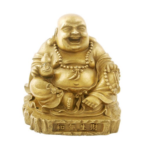 Bronze Laughing Buddha Holding A Wulou