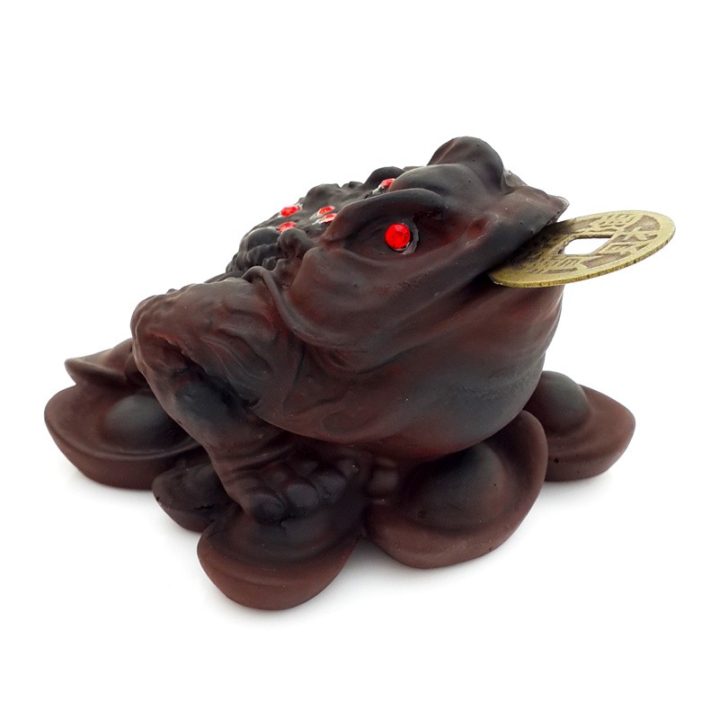 Three Legged Toad on Bed of Ingots - Dark Brown