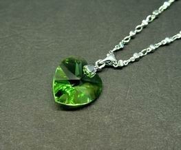 Green Heart-Shape Crystal Pendant for Growth and Expansion