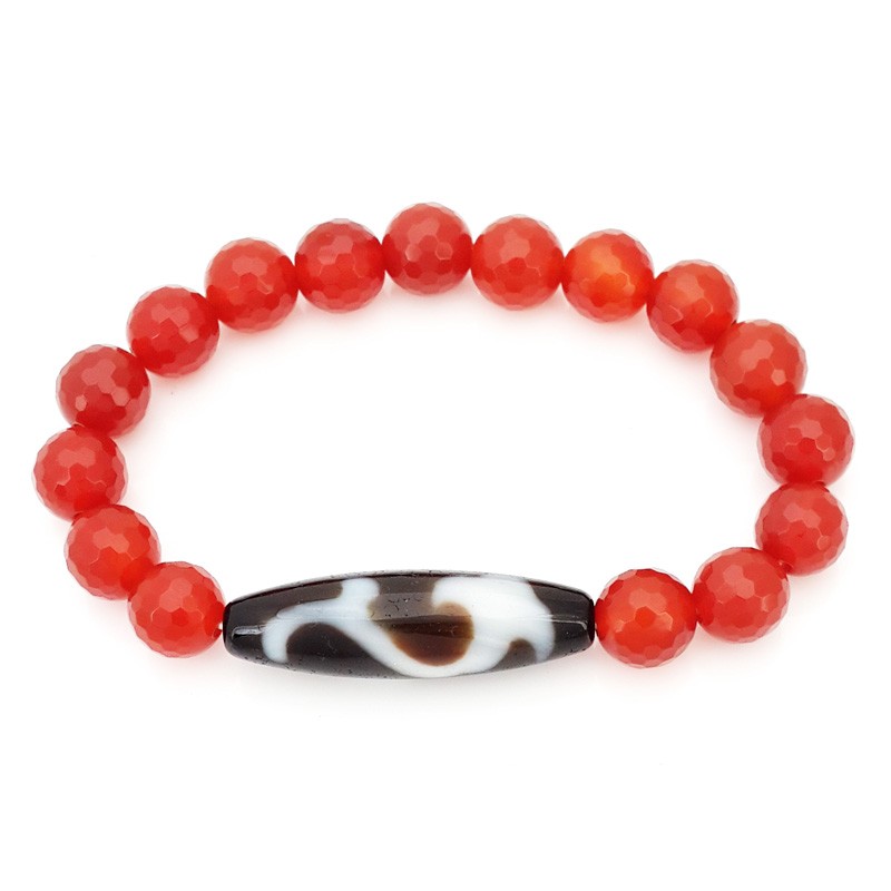 The Ru Yi Dzi Bead with Natural Red Agate Bracelet