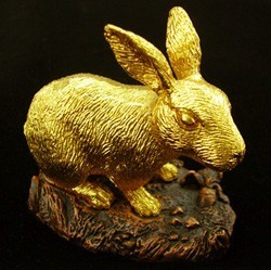 24K Gold Plated Rabbit Figurine