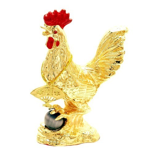 The Rooster with Fan and Crystal