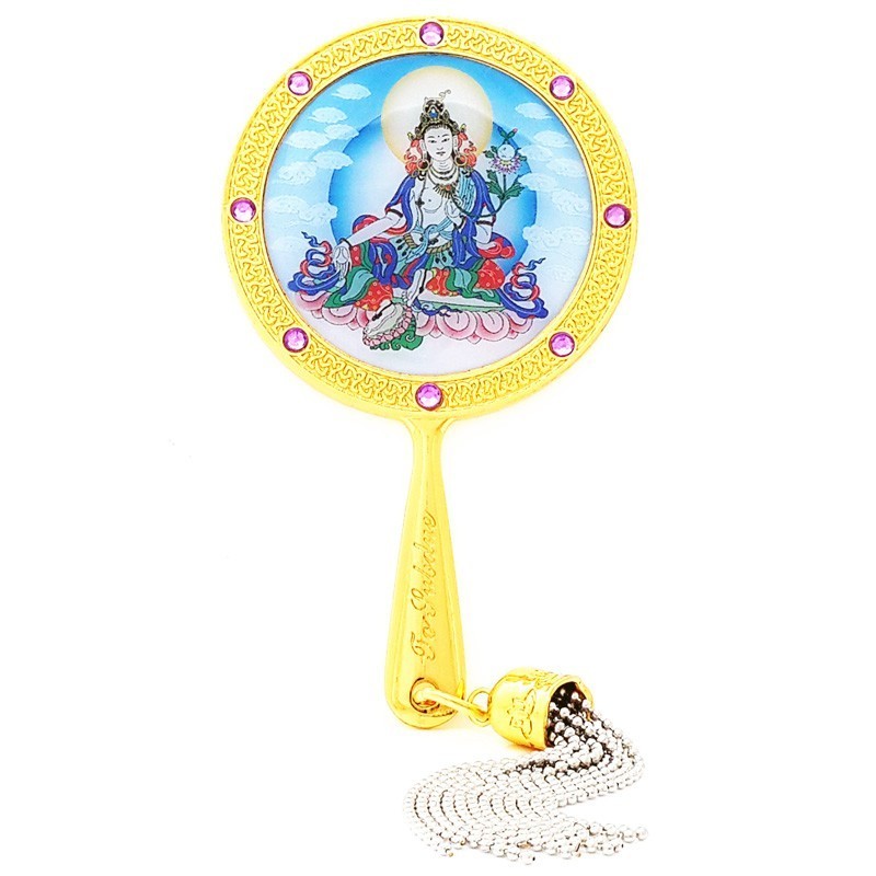 White Tara Mirror Amulet for Pacifying Illness and Anger