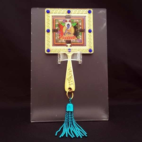Medicine Buddha Mirror Amulet with Stand