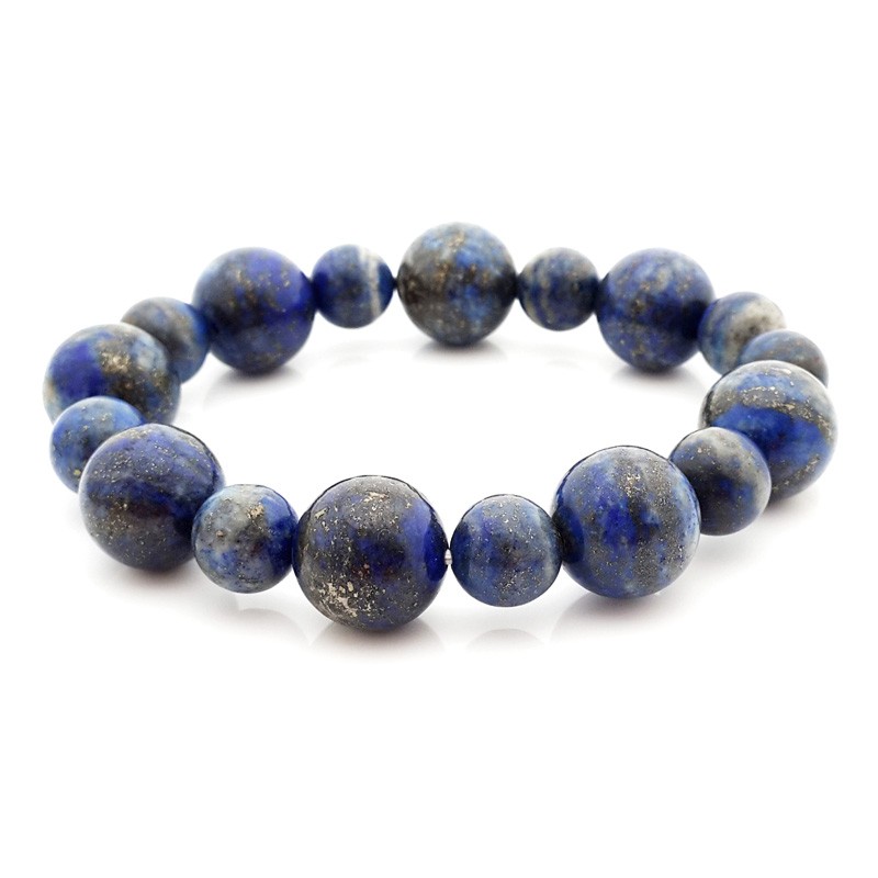 Genuine Lapis Lazuli Round Beads Bracelet