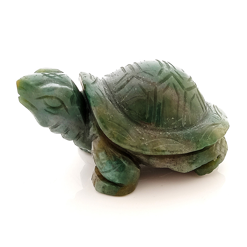 Feng Shui Auspicious Tortoise Bloodstone Statue for Peace and Prosperity