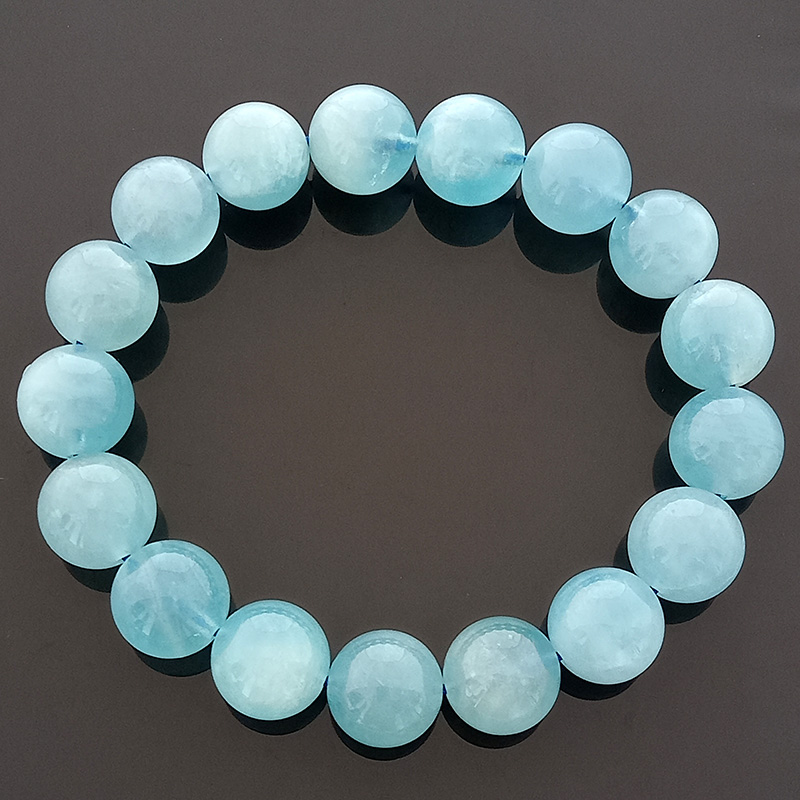 Natural Aquamarine Feng Shui Crystal Stretch Bracelet