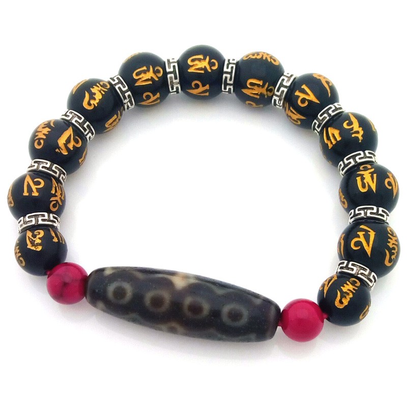 Feng Shui OLD Agate dZi Bead 15 Eyed Bracelet for Wish Fulfilment