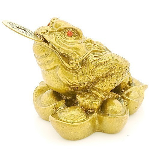 Bronze Three Legged Toad on Bed of Ingots