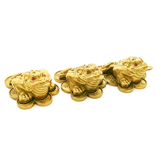 Three Legged Toad on Bed of Coins - 3 pcs