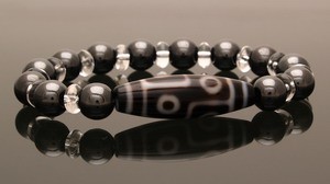 6 Eyed Dzi Bead with 10mm Hematite Bracelet