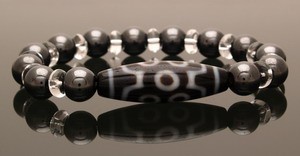 7 Eyed Dzi Bead with 10mm Hematite Bracelet