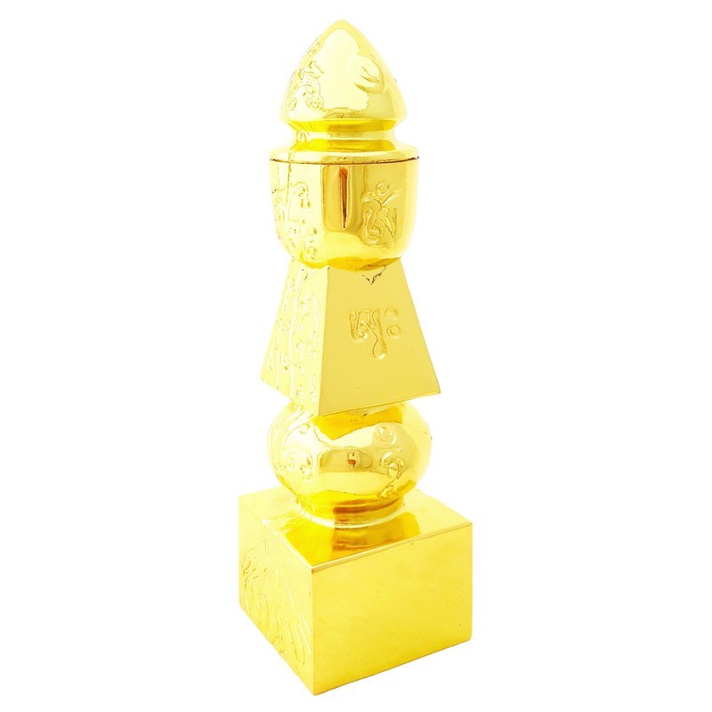 8" Golden 5 Element Pagoda with Tree of Life