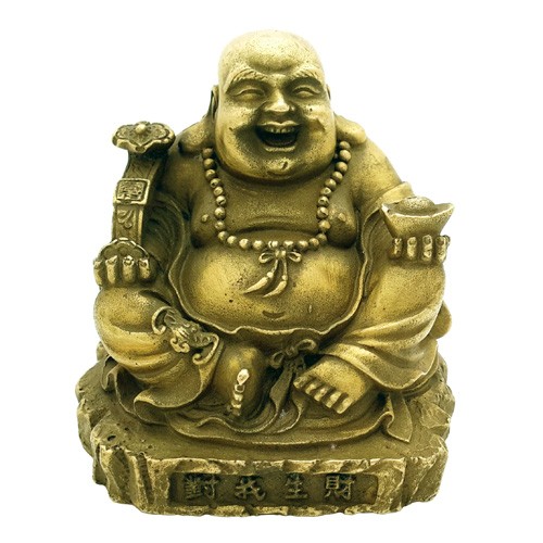 Bronze Laughing Buddha Holding A Ru Yi ( Special Offer )