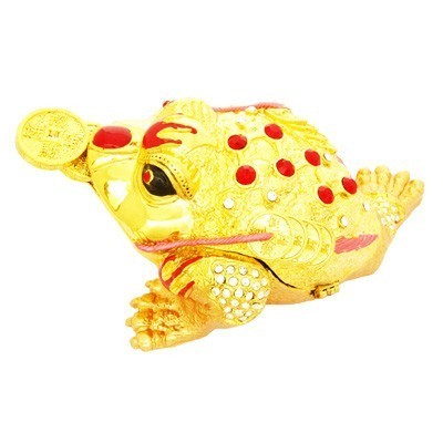Bejeweled Golden Three Legged Toad