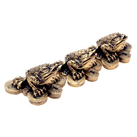 Three Legged Toad on Bed of Coins - 3 pcs