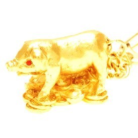 The Golden Pig Keychain