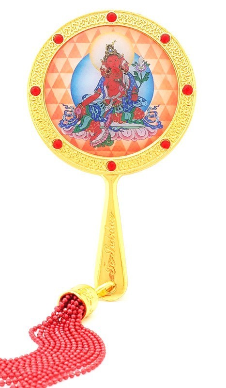 Red Tara Mirror Amulet for Authority and Control