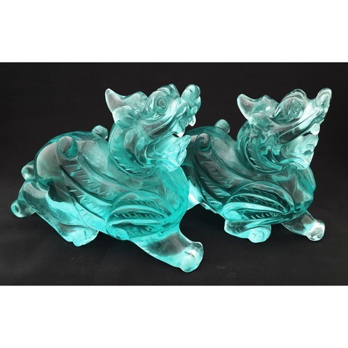 A Pair of Blue Obsidian Flying Pi Yao - Large