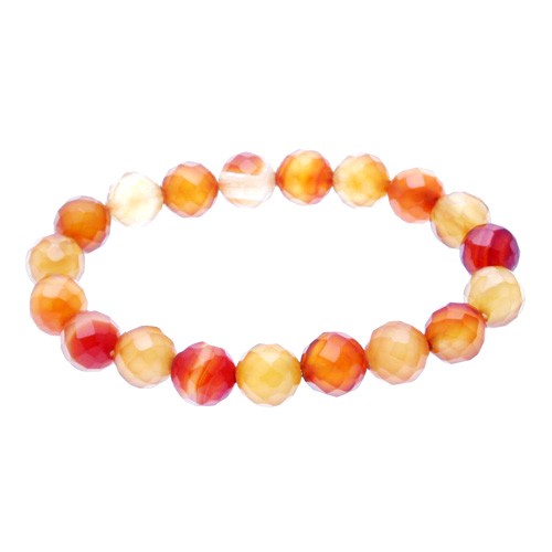 Natural Faceted Carnelian Bracelet for Happiness