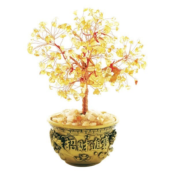 Citrine Tree with Wealth Bowl for Great Money Luck