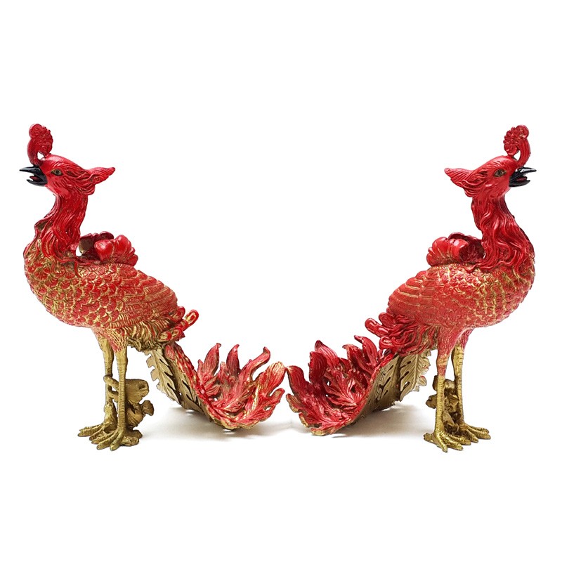 A Pair of Crimson Phoenixes for Opportunity Luck