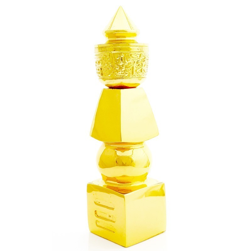 Gold Plated Feng Shui 5 Element Pagoda with Auspicious Wordings