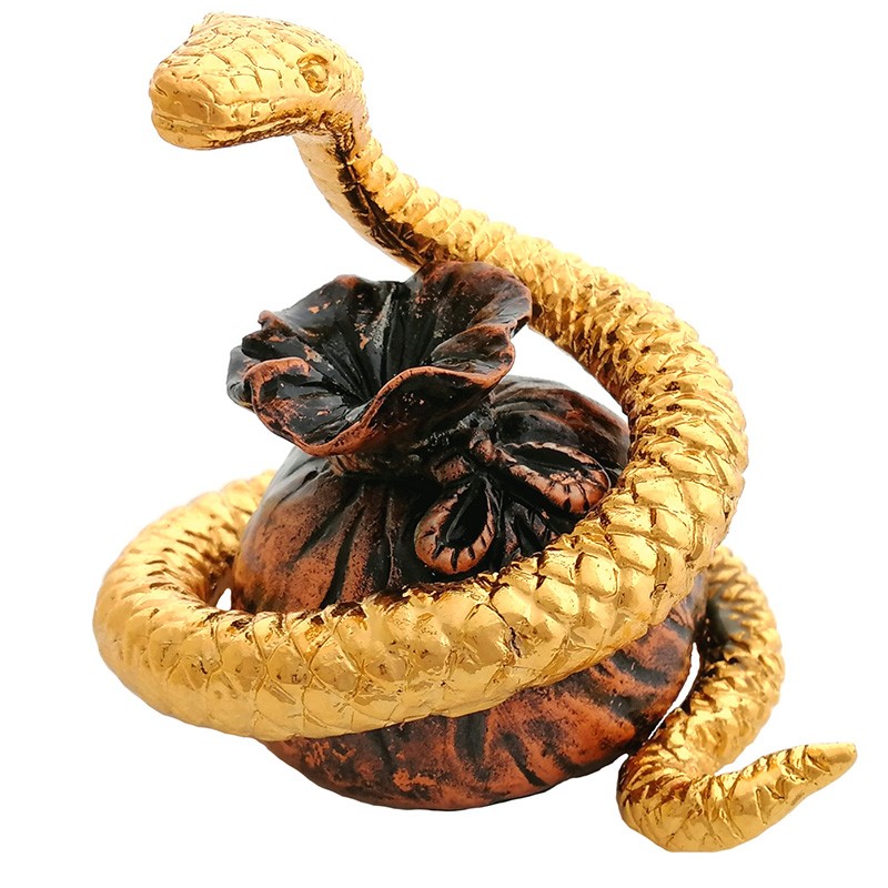 24K Gold Plated Snake Figurine