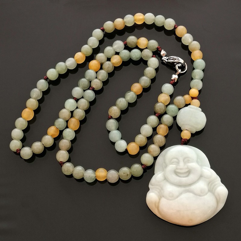 Authentic 100% Natural JADE Laughing Buddha Pendant – Limited Edition