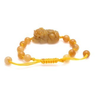 Yellow Jasper Pi Yao Bracelet Carving For Protection and Good Fortune