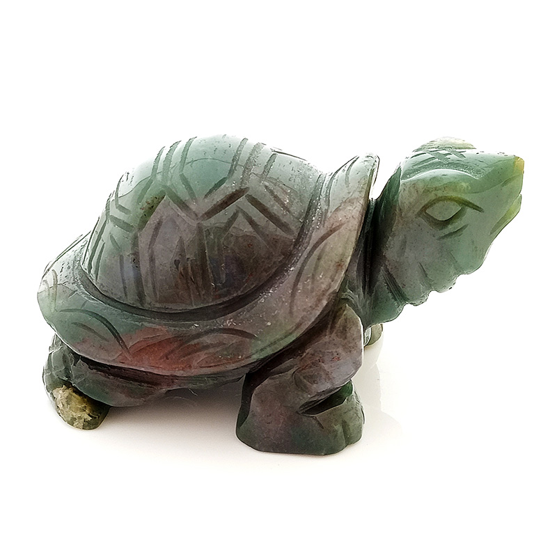 Feng Shui Auspicious Tortoise Bloodstone Statue for Peace and Prosperity
