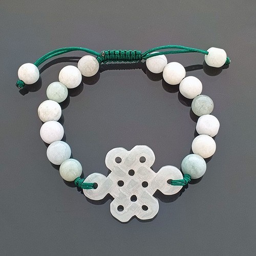 Jade Mystic Knot Bracelet for Good Fortune