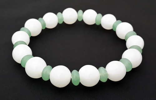Natural WHITE Jade Bracelet