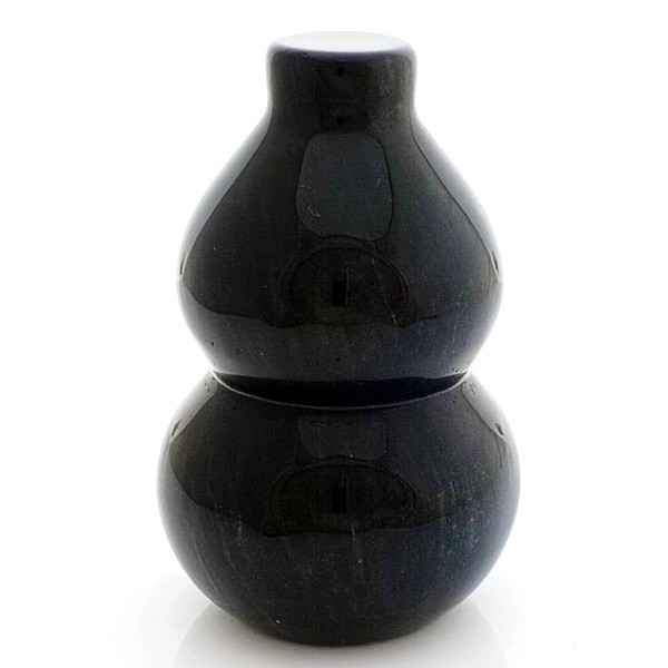 Feng Shui Natural Black Obsidian Wu Lou Gourd for Dissipating BAD Luck