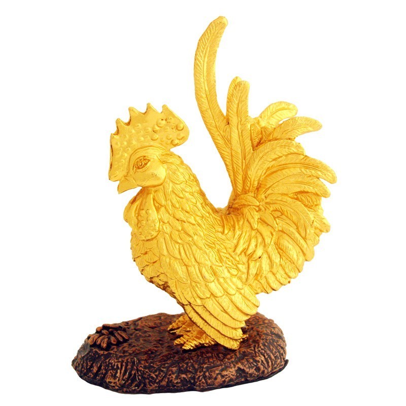 24K Gold Plated Rooster Figurine