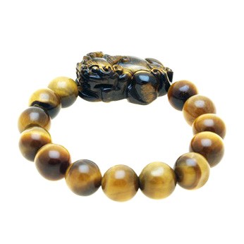 Tiger Eye Pi Yao Bracelet Carving For Protection and Good Fortune