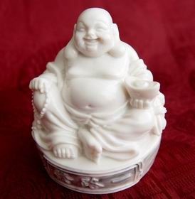 Laughing Buddha Holding an Ingot