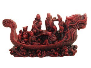8 Immortals On Dragon Boat for Good Fortune and Longevity