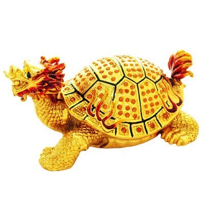 Bejeweled Dragon Tortoise for Longevity and Good Fortune
