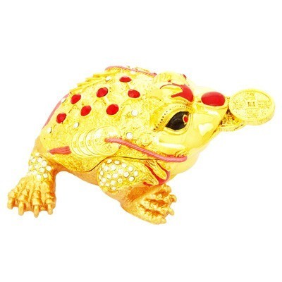 Bejeweled Golden Three Legged Toad