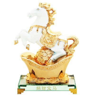 Auspicious White Horse for Success and Money Luck