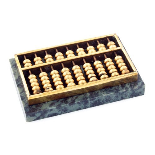 Brass Abacus with Marble Stand - Small